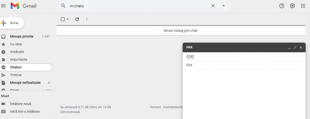 trimite fax de pe gmail