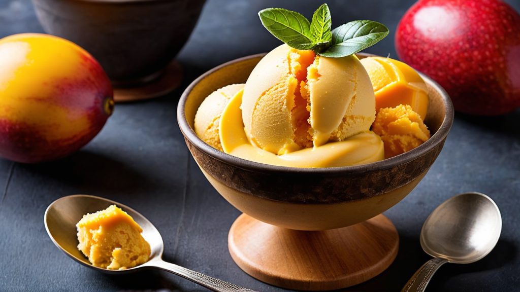 Rețetă de Sorbet (Înghețată) cu Mango și Fructul Pasiunii: O Explozie Tropicală de Răcoare