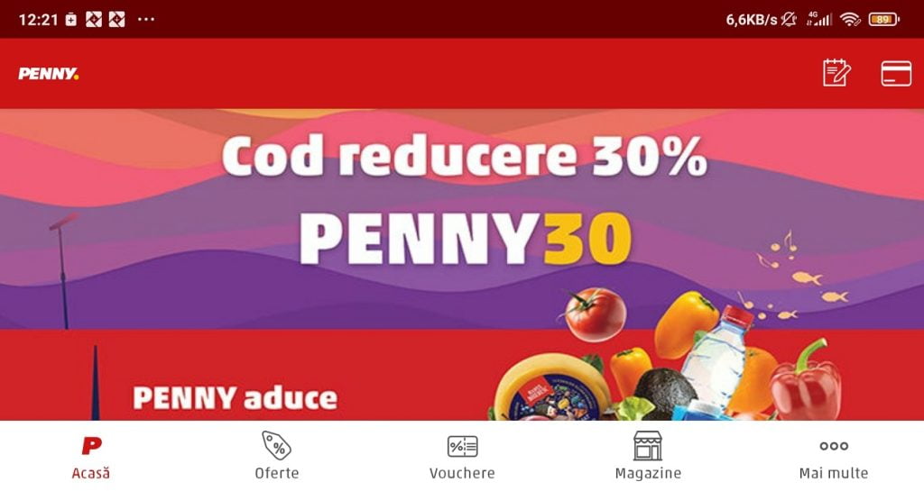 card penny pe telefon